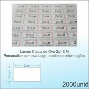 Lacre Casca de Ovo - 2x1CM - 2000 etiquetas