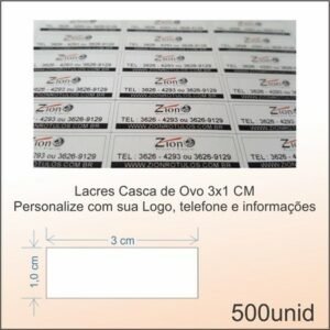 Lacre Casca de Ovo - 3x1CM - 500 etiquetas