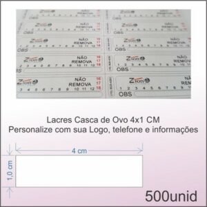 Lacre Casca de Ovo - 4x1CM - 500 etiquetas