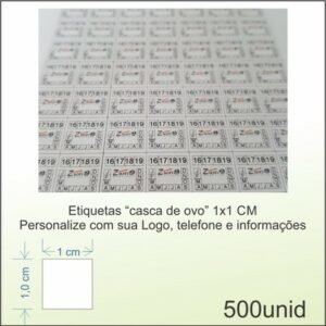 Lacre Casca de Ovo - 1x1CM - 500 etiquetas