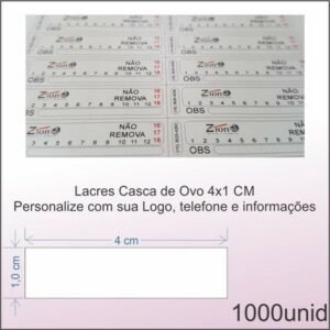 Lacre Casca de Ovo - 4x1CM - 1000 etiquetas