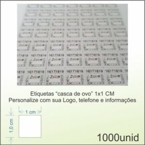 Lacre Casca de Ovo - 1x1CM - 1000 etiquetas