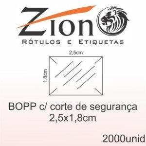 Etiquetas BOPP com Corte de Segurança - 2,5x1,8CM - 2000 etiquetas