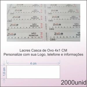Lacre Casca de Ovo - 4x1CM - 2000 etiquetas