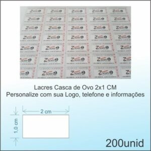 Lacre Casca de Ovo - 2x1CM - 200 etiquetas