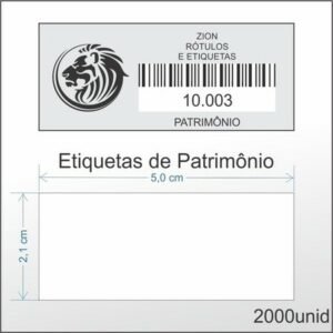 Etiquetas de Patrimônio - 5x2,1CM - 2000 etiquetas
