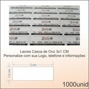 Lacre Casca de Ovo - 3x1CM - 1000 etiquetas