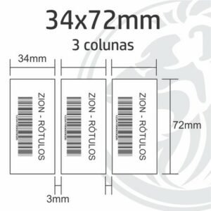 Etiqueta para Código de Barras - 34x72mm