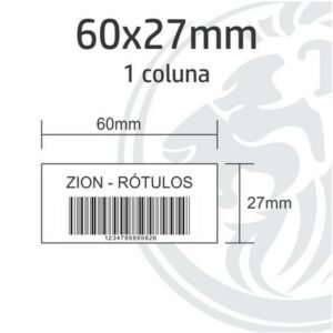 Etiqueta para Código de Barras - 60x27mm