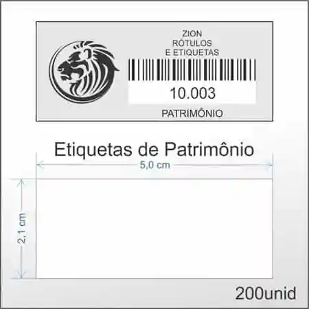 Etiquetas de Patrimônio - 5x2,1CM - 200 etiquetas
